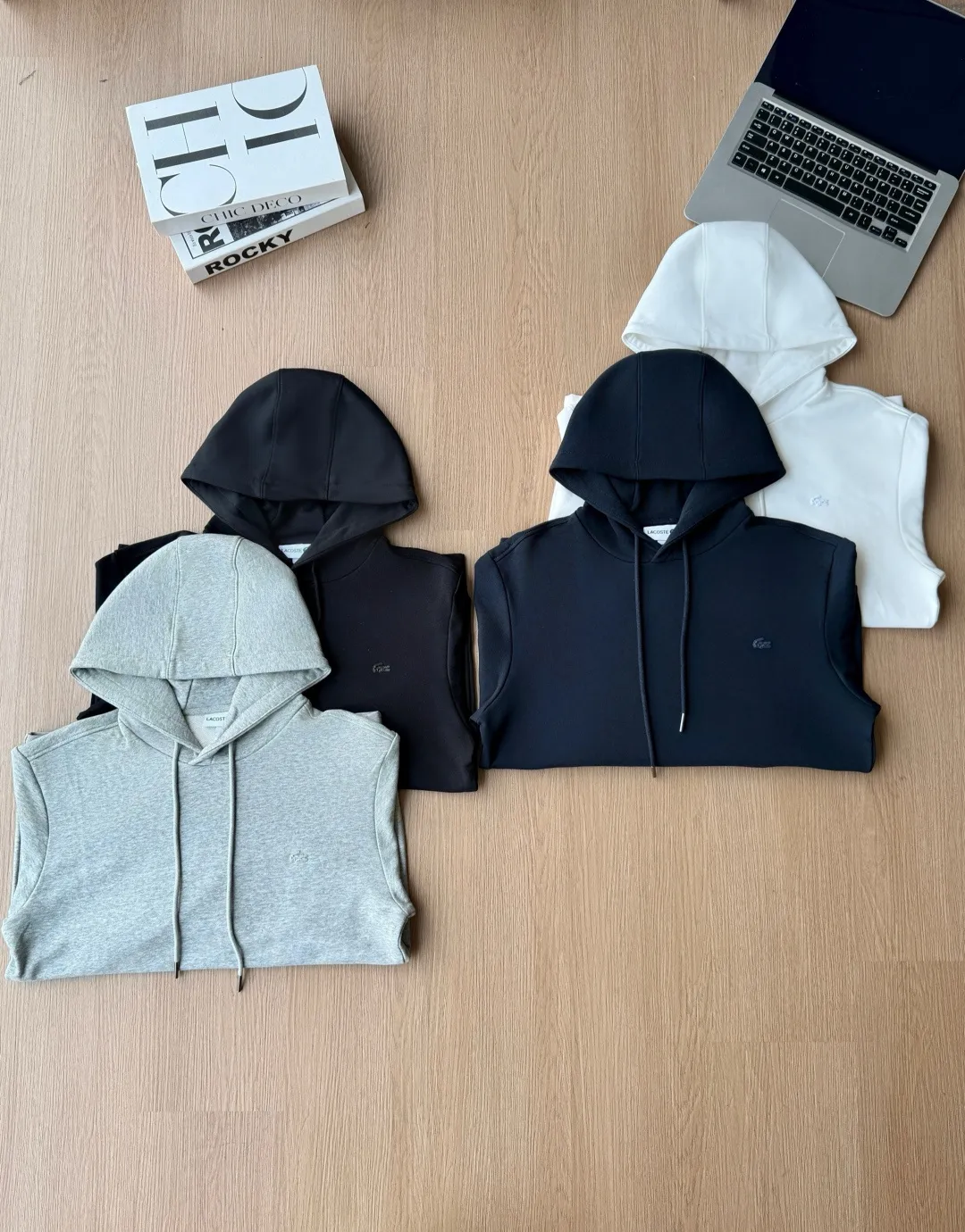P 130LACOSTE. 2026 Autumn New Product Counter Same Style Printed Cotton Hooded Jacket 360g Pure Cotton Terry M.L.XL 2XL LA-M 3005